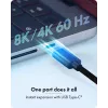 ICY BOX adapteris USB Type-C prie 3x HDMI, USB 3.2 Gen 2 (3.1 Gen 2) Type-C, HDMI, 10000 Mbit/s, 144 Hz, 3840 x 2160, 7680 x 4320, 7680 x 4320 pikseliai