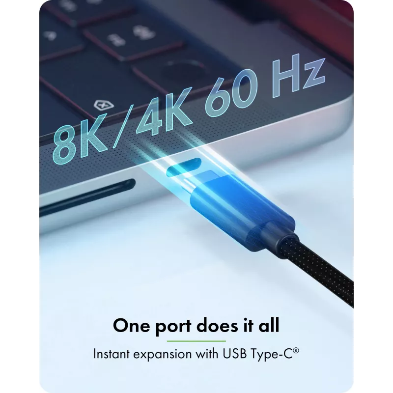 ICY BOX adapteris USB Type-C prie 3x HDMI, USB 3.2 Gen 2 (3.1 Gen 2) Type-C, HDMI, 10000 Mbit/s, 144 Hz, 3840 x 2160, 7680 x 4320, 7680 x 4320 pikseliai