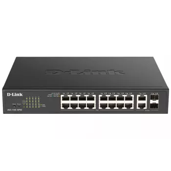 D-Link DGS-1100-18PV2 tinklo komutatorius valdomas L2 Gigabit Ethernet (10/100/1000) Power over Ethernet (PoE) 1U juodas