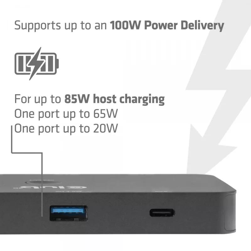KVM jungiklis club 3d Dual USB-C į HDMI, 2 prievadų, 4K UHD 3840x2160, USB-C pultas, 65W PD, juodas