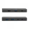 KVM jungiklis club 3d Dual USB-C į HDMI, 2 prievadų, 4K UHD 3840x2160, USB-C pultas, 65W PD, juodas