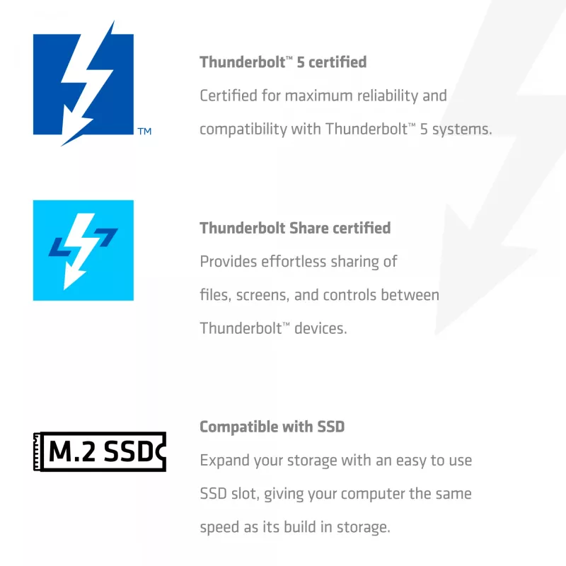 Dokų stotelė CLUB3D CSV-2562 Thunderbolt 5, M.2 SSD, 2×HDMI 8K60Hz, 180W, 120 Gbit/s