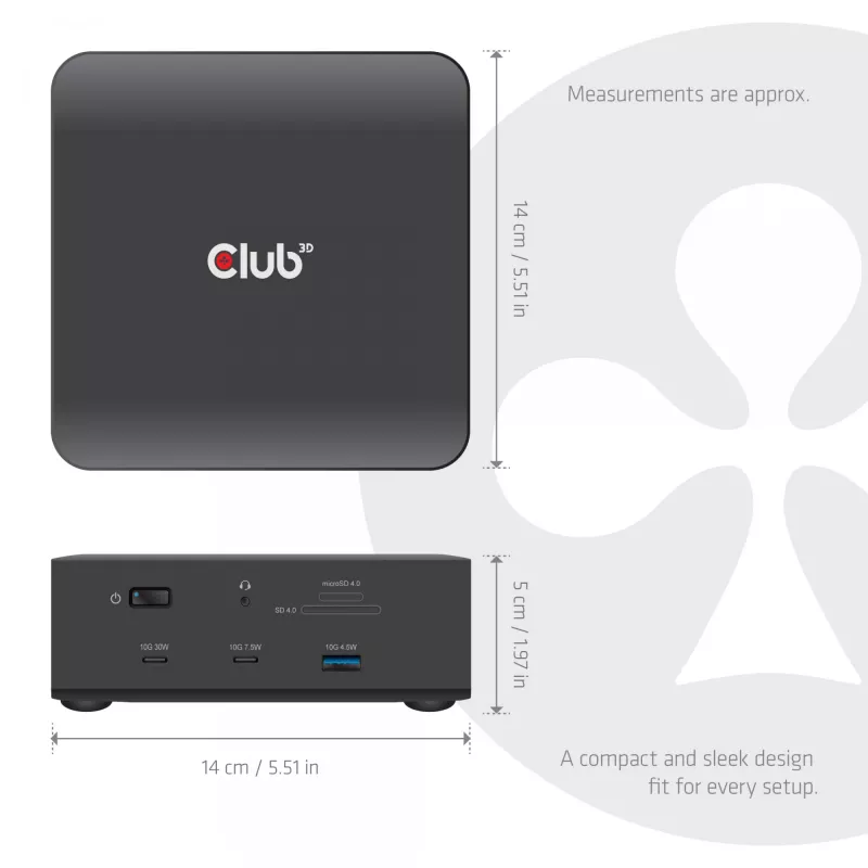 Dokų stotelė CLUB3D CSV-2562 Thunderbolt 5, M.2 SSD, 2×HDMI 8K60Hz, 180W, 120 Gbit/s