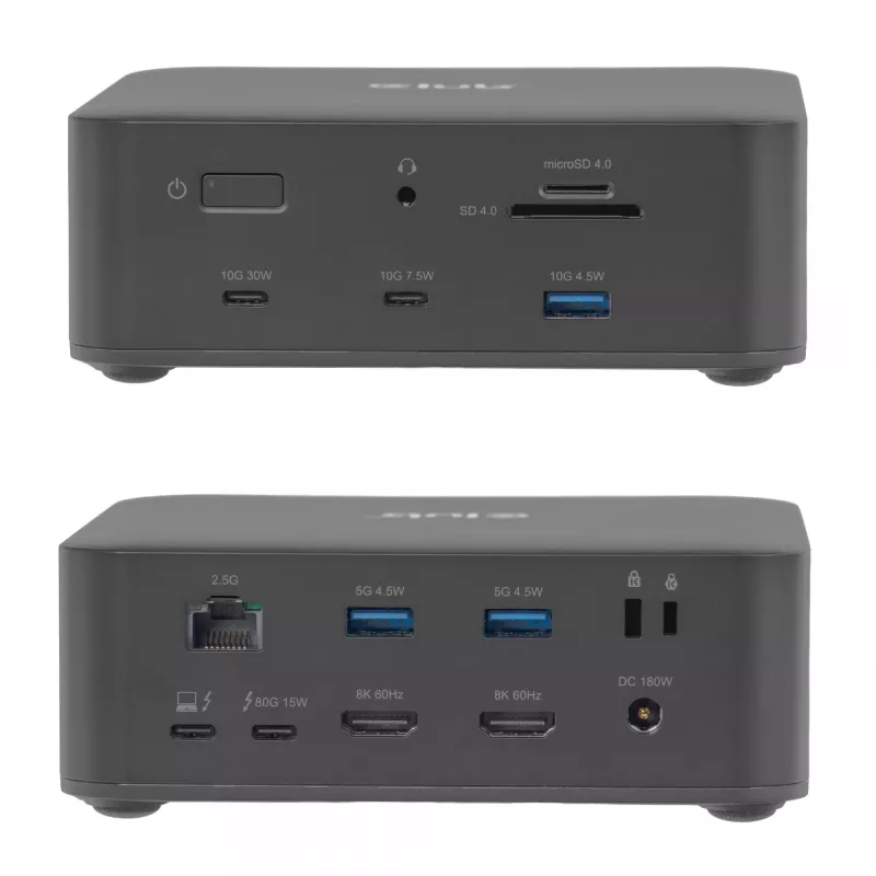 Dokų stotelė CLUB3D CSV-2562 Thunderbolt 5, M.2 SSD, 2×HDMI 8K60Hz, 180W, 120 Gbit/s