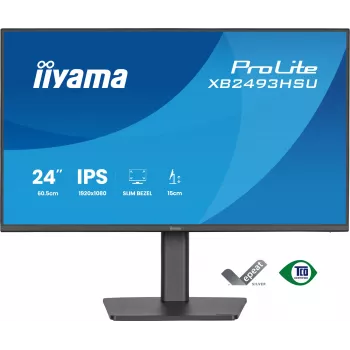 Kompiuterio monitorius IIYAMA ProLite XB2493HSU-B1 23,8 colio (60,5 cm) Full HD IPS LED, 1920×1080, 1 ms, 178° žiūrėjimo kampai, USB šakotuvas, garsiakalbiai, juodas