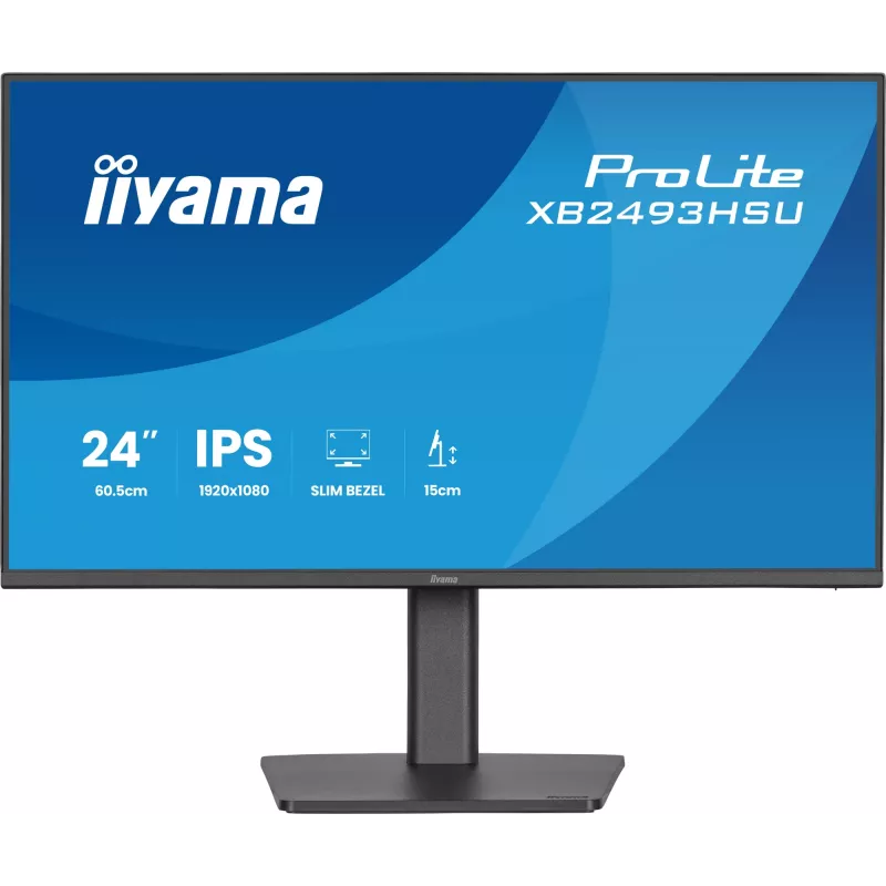 Kompiuterio monitorius IIYAMA ProLite XB2493HSU-B1 23,8 colio (60,5 cm) Full HD IPS LED, 1920×1080, 1 ms, 178° žiūrėjimo kampai, USB šakotuvas, garsiakalbiai, juodas
