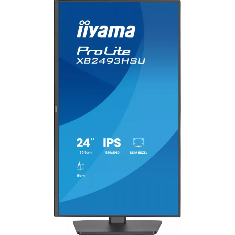 Kompiuterio monitorius IIYAMA ProLite XB2493HSU-B1 23,8 colio (60,5 cm) Full HD IPS LED, 1920×1080, 1 ms, 178° žiūrėjimo kampai, USB šakotuvas, garsiakalbiai, juodas
