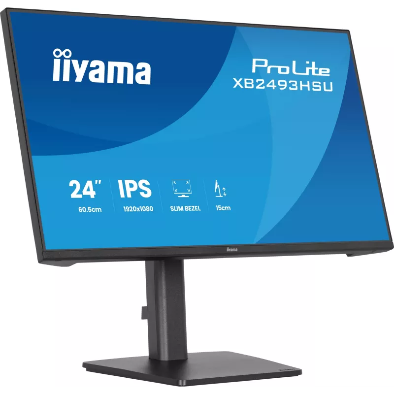 Kompiuterio monitorius IIYAMA ProLite XB2493HSU-B1 23,8 colio (60,5 cm) Full HD IPS LED, 1920×1080, 1 ms, 178° žiūrėjimo kampai, USB šakotuvas, garsiakalbiai, juodas