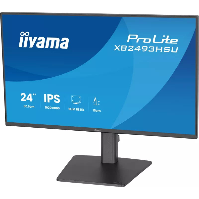 Kompiuterio monitorius IIYAMA ProLite XB2493HSU-B1 23,8 colio (60,5 cm) Full HD IPS LED, 1920×1080, 1 ms, 178° žiūrėjimo kampai, USB šakotuvas, garsiakalbiai, juodas
