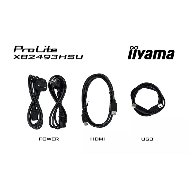 Kompiuterio monitorius IIYAMA ProLite XB2493HSU-B1 23,8 colio (60,5 cm) Full HD IPS LED, 1920×1080, 1 ms, 178° žiūrėjimo kampai, USB šakotuvas, garsiakalbiai, juodas