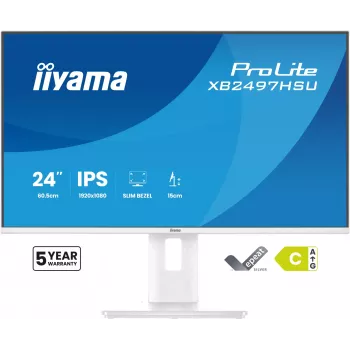 iiyama ProLite XB2497HSU-W1 kompiuterio monitorius 60,5 cm (23,8 col.) 1920 x 1080 pikseliai Full HD LED Baltas