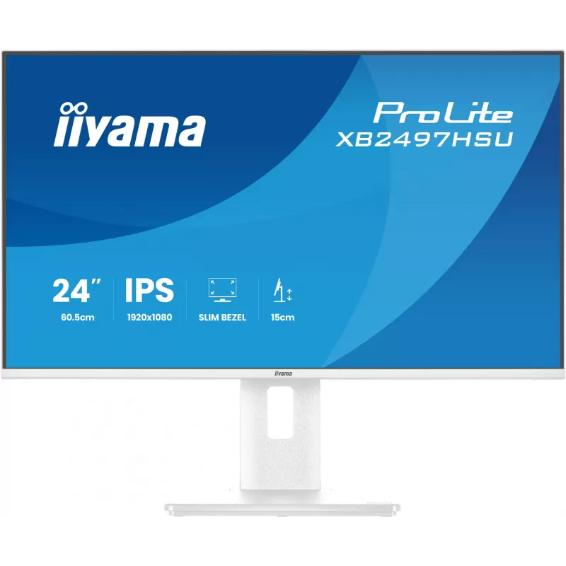 iiyama ProLite XB2497HSU-W1 kompiuterio monitorius 60,5 cm (23,8 col.) 1920 x 1080 pikseliai Full HD LED Baltas