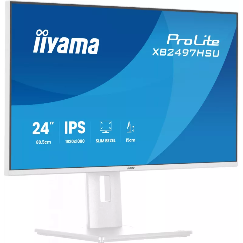 iiyama ProLite XB2497HSU-W1 kompiuterio monitorius 60,5 cm (23,8 col.) 1920 x 1080 pikseliai Full HD LED Baltas