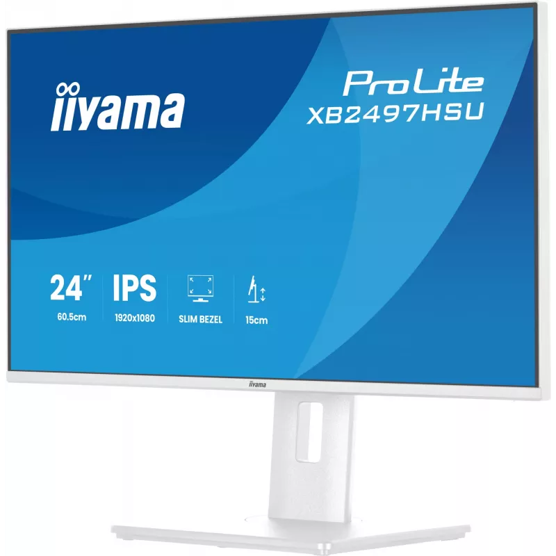 iiyama ProLite XB2497HSU-W1 kompiuterio monitorius 60,5 cm (23,8 col.) 1920 x 1080 pikseliai Full HD LED Baltas