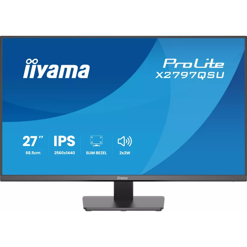 Kompiuterio monitorius IIYAMA ProLite X2797QSU-B1 27 coliai (68,6 cm) 2560×1440 IPS LED matinis, 1 ms, USB 3.2 šakotuvas, garsiakalbiai, VESA