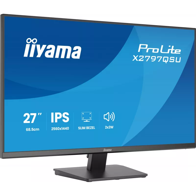 Kompiuterio monitorius IIYAMA ProLite X2797QSU-B1 27 coliai (68,6 cm) 2560×1440 IPS LED matinis, 1 ms, USB 3.2 šakotuvas, garsiakalbiai, VESA