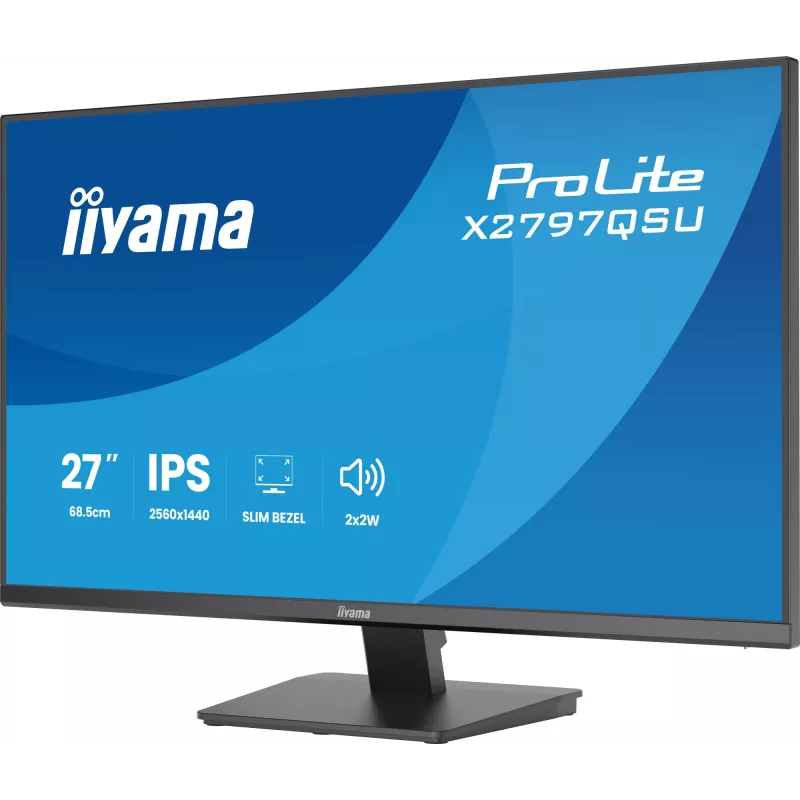 Kompiuterio monitorius IIYAMA ProLite X2797QSU-B1 27 coliai (68,6 cm) 2560×1440 IPS LED matinis, 1 ms, USB 3.2 šakotuvas, garsiakalbiai, VESA