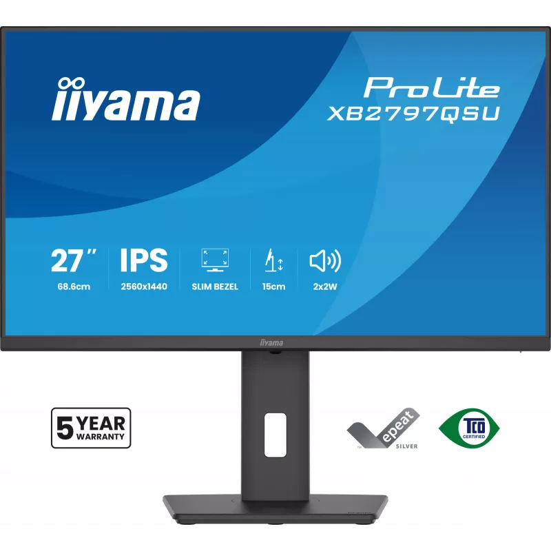 iiyama ProLite XB2797QSU-B1 kompiuterio monitorius 68,6 cm (27 colių) 2560 x 1440 pikselių Quad HD LED juodas
