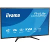 43 colių IIYAMA ProLite X4373UHSU-B2 LED 4K Ultra HD monitorius, 3840×2160, VA skydas, 3 ms, 450 cd/m², USB 3.2 šakotuvas, garsiakalbiai, VESA, juodas