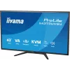 43 colių IIYAMA ProLite X4373UHSU-B2 LED 4K Ultra HD monitorius, 3840×2160, VA skydas, 3 ms, 450 cd/m², USB 3.2 šakotuvas, garsiakalbiai, VESA, juodas