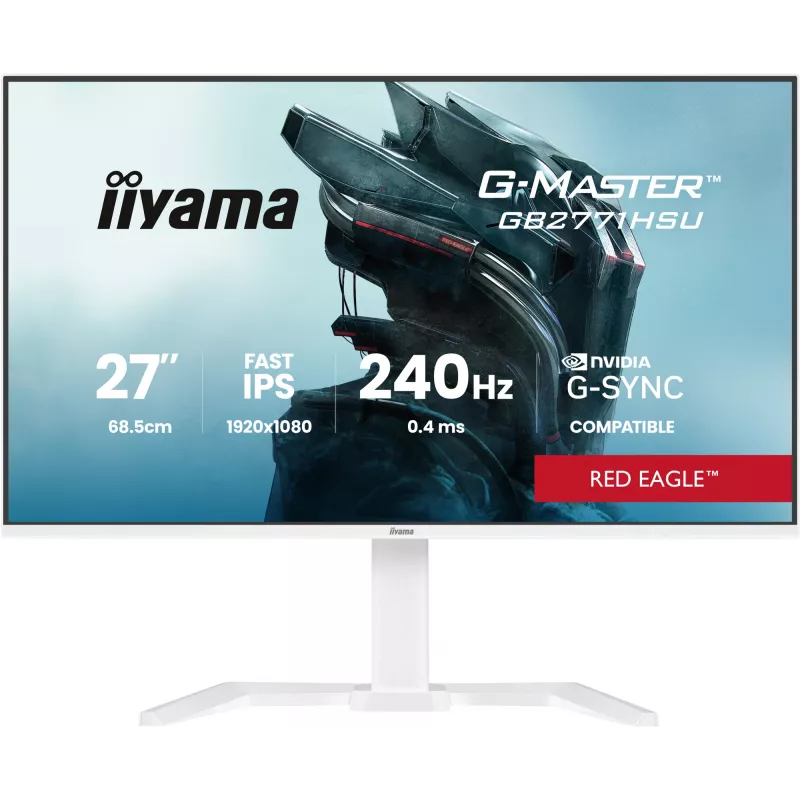 Žaidimų monitorius IIYAMA GB2771HSU-W1 27 coliai (68,6 cm) Full HD — HDMI, DisplayPort, USB — baltas