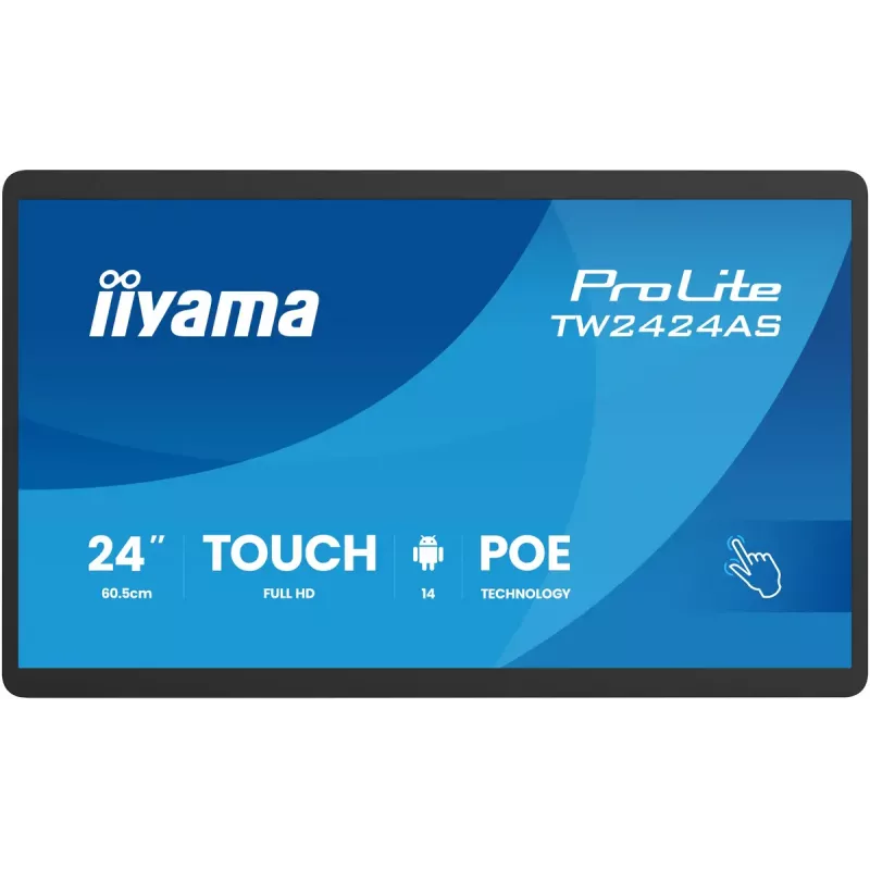 Interaktyvus plokščias ekranas IIYAMA TW2424AS-B3P 23,8 col. Full HD IPS jutiklinis ekranas Wi‑Fi Android 24/7 450 cd/m²