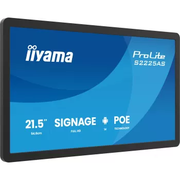 iiyama ProLite S2225AS-B1P Skaitmeninės iškabos plokščias ekranas 54,6 cm (21,5 col.) LCD Wi-Fi 500 cd/m² Full HD Juoda Integruotas procesorius Android 24/7