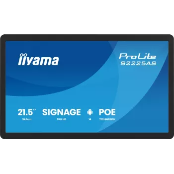 iiyama ProLite S2225AS-B1P Skaitmeninės iškabos plokščias ekranas 54,6 cm (21,5 col.) LCD Wi-Fi 500 cd/m² Full HD Juoda Integruotas procesorius Android 24/7