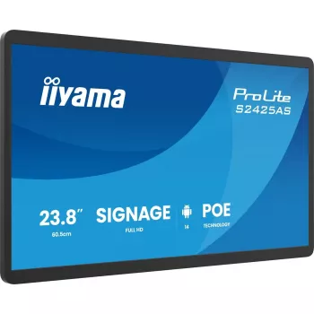 iiyama ProLite S2425AS-B1P Skaitmeninės iškabos plokščiaekranis skydas 60,5 cm (23,8 col.) LCD Wi-Fi 500 cd/m² Full HD Juoda Integruotas procesorius Android 24/7
