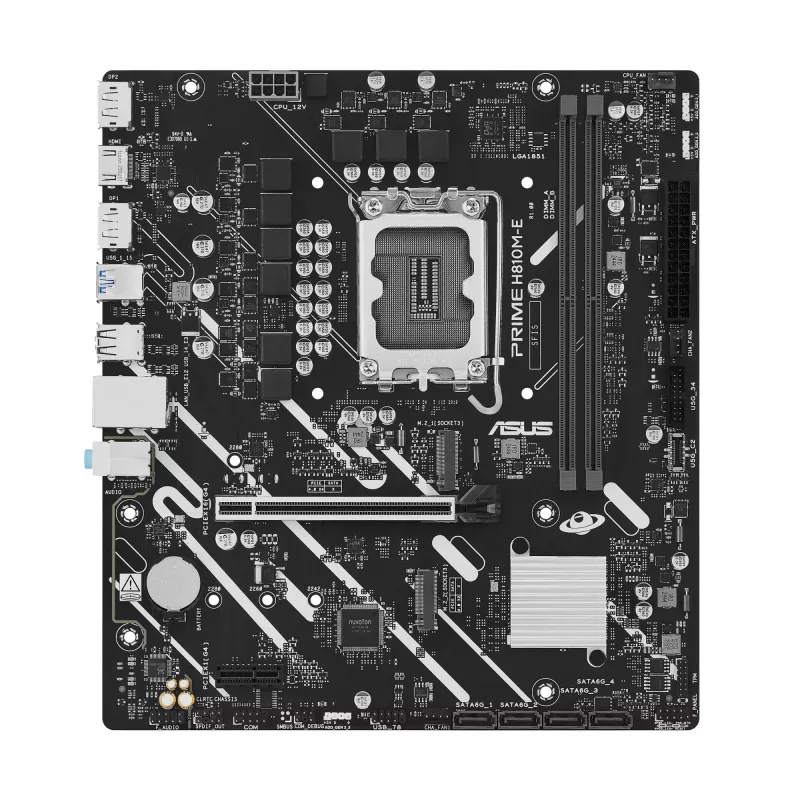 ASUS PRIME H810M-E-CSM pagrindinė plokštė, LGA1851, Intel H810, mATX, 2×DDR5, 2×DisplayPort, 1×HDMI