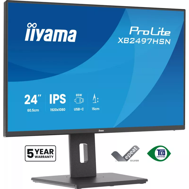 iiyama ProLite XB2497HSN-B1 kompiuterio monitorius 60,5 cm (23,8 colio) 1920 x 1080 pikselių Full HD LED juodas