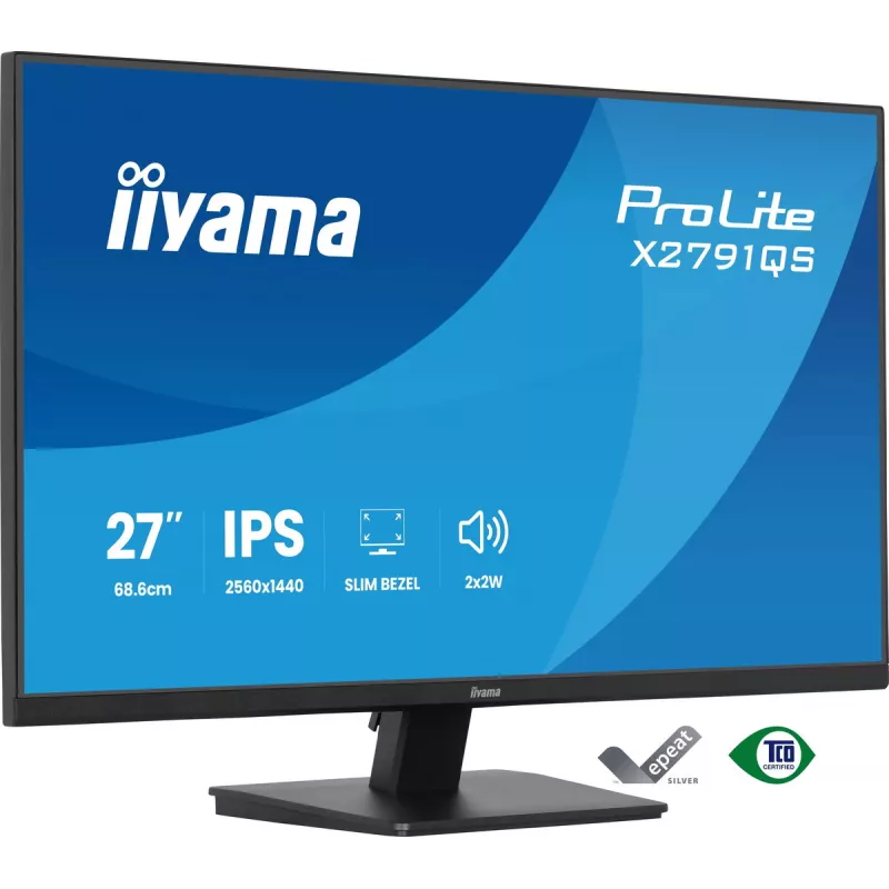 iiyama ProLite X2791QS-B1 kompiuterio monitorius 68,6 cm (27 colių) 2560 x 1440 pikselių Quad HD LED juodas