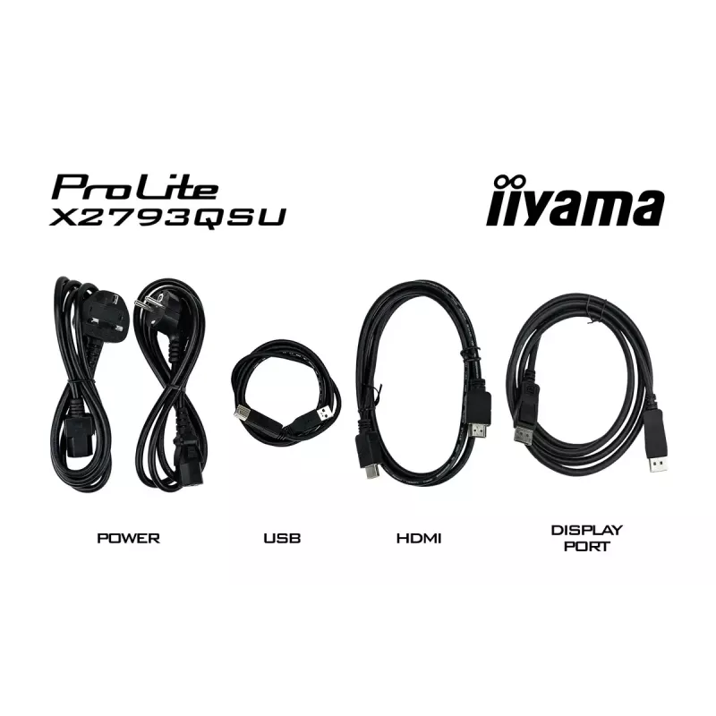 27 colių IIYAMA ProLite X2793QSU-B1 Quad HD 2560x1440 IPS LED monitorius, 1 ms, USB šakotuvas, garsiakalbiai, VESA