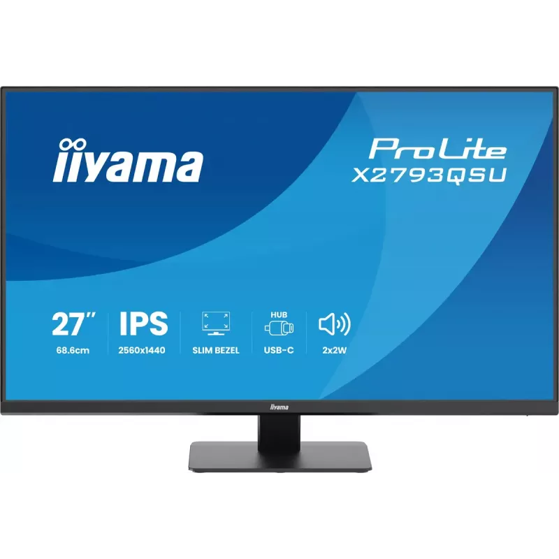 27 colių IIYAMA ProLite X2793QSU-B1 Quad HD 2560x1440 IPS LED monitorius, 1 ms, USB šakotuvas, garsiakalbiai, VESA