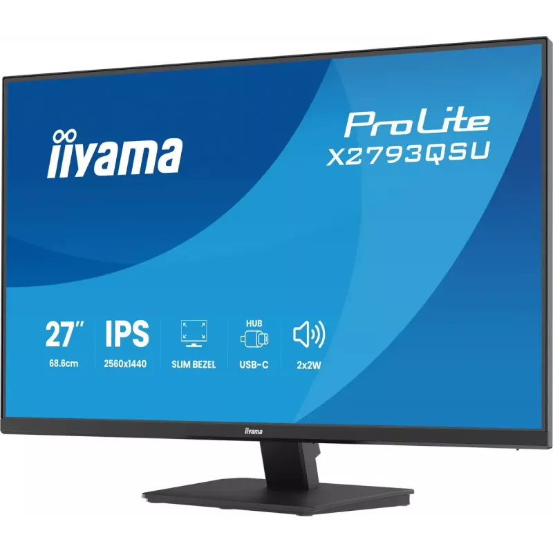27 colių IIYAMA ProLite X2793QSU-B1 Quad HD 2560x1440 IPS LED monitorius, 1 ms, USB šakotuvas, garsiakalbiai, VESA