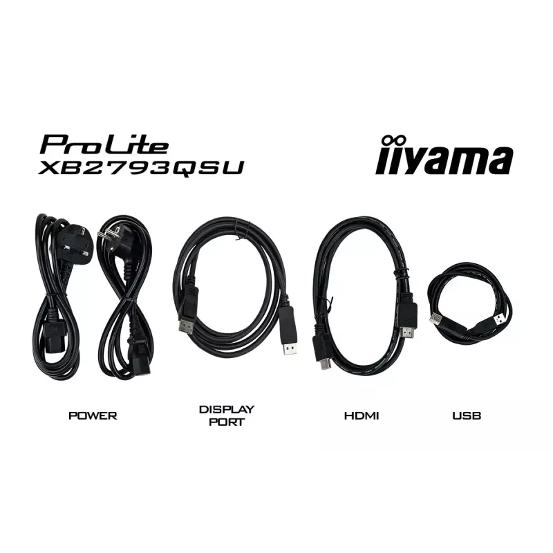 Monitorius IIYAMA ProLite XB2793QSU-B1 27 colių (68,6 cm) IPS LED Quad HD 2560x1440, matinis, USB šakotuvas, garsiakalbiai, VESA, aukščio reguliavimas, juodas