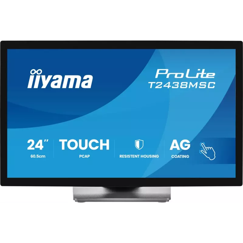 iiyama ProLite T2438MSC-B2 kompiuterio monitorius 60,5 cm (23,8 col.) 1920 x 1080 pikselių Full HD LED jutiklinis ekranas Juoda
