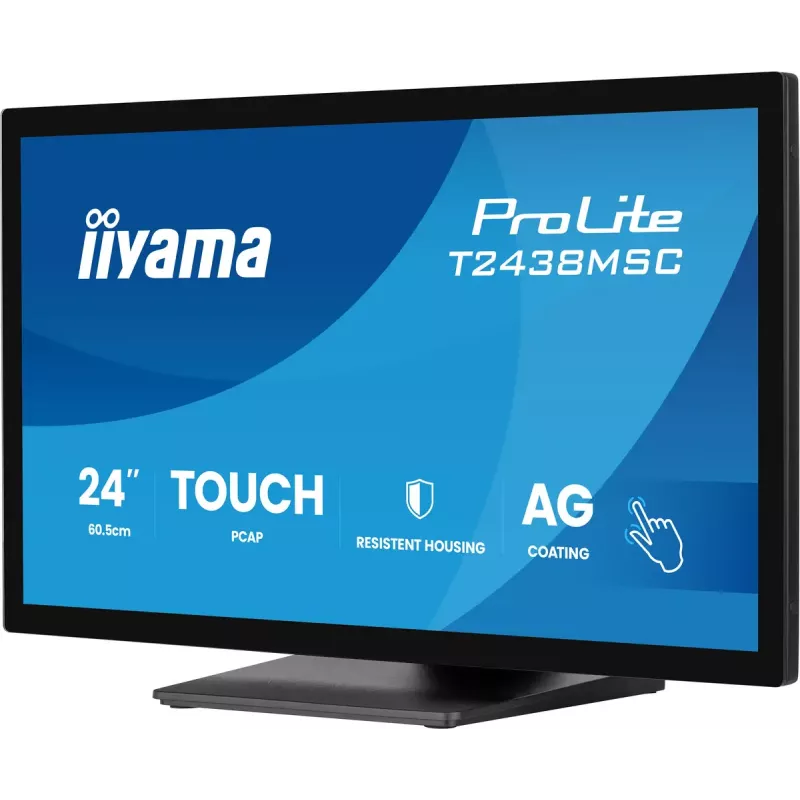 iiyama ProLite T2438MSC-B2 kompiuterio monitorius 60,5 cm (23,8 col.) 1920 x 1080 pikselių Full HD LED jutiklinis ekranas Juoda