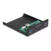 DeLOCK 3,5 colio USB priekinis skydelis 2 x USB Type-C 2 x USB Type-A juodas