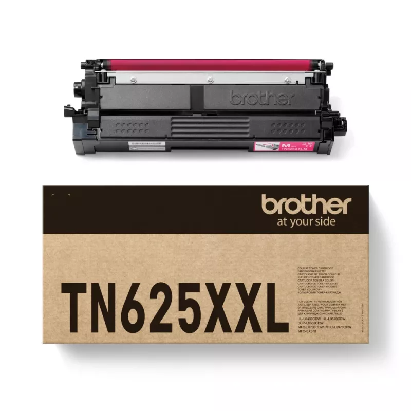 Dažų kasetė Brother TN-625XXLM Originali Magenta, išeiga 6500 puslapių, 1 vnt.
