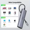 USB-C šakotuvas UGREEN 90568, 2 USB 3.0, HDMI, RJ45, SD, TF, PD prievadas