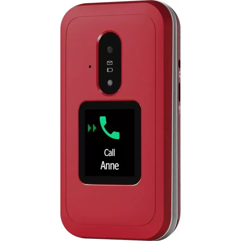 Feature phone Doro Leva E30 clamshell, 2,8 colio (7,11 cm) 320x240, Single SIM, 0,3 MP kamera, 1150 mAh, IP55, Raudona/Balta