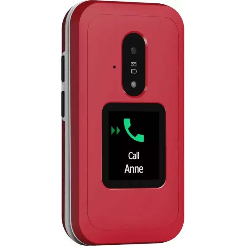 Feature phone Doro Leva E30 clamshell, 2,8 colio (7,11 cm) 320x240, Single SIM, 0,3 MP kamera, 1150 mAh, IP55, Raudona/Balta