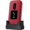Feature phone Doro Leva E30 clamshell, 2,8 colio (7,11 cm) 320x240, Single SIM, 0,3 MP kamera, 1150 mAh, IP55, Raudona/Balta