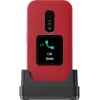 Feature phone Doro Leva E30 clamshell, 2,8 colio (7,11 cm) 320x240, Single SIM, 0,3 MP kamera, 1150 mAh, IP55, Raudona/Balta