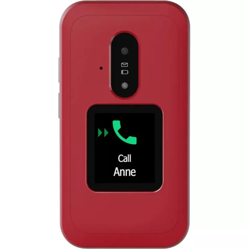 Feature phone Doro Leva E30 clamshell, 2,8 colio (7,11 cm) 320x240, Single SIM, 0,3 MP kamera, 1150 mAh, IP55, Raudona/Balta