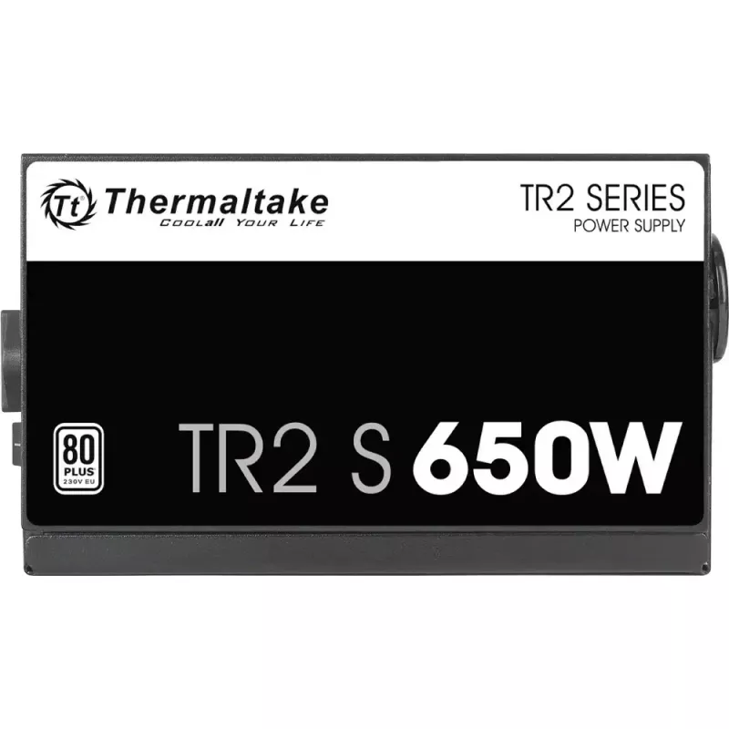 Maitinimo blokas Thermaltake TR2 S 650W — ATX, 20+4 kontaktų, 80 PLUS, 120 mm ventiliatorius, juodas