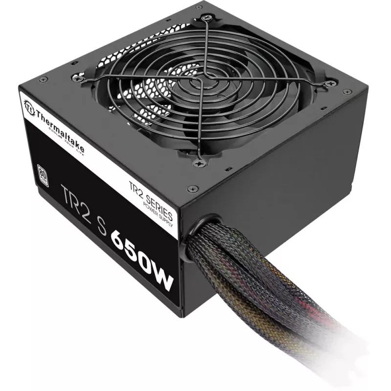 Maitinimo blokas Thermaltake TR2 S 650W — ATX, 20+4 kontaktų, 80 PLUS, 120 mm ventiliatorius, juodas
