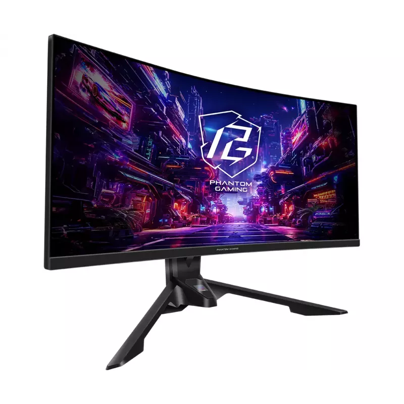 Monitorius ASROCK PG34QRT3A 34 colių (86,4 cm) WQHD 3440×1440 OLED lenktas VA 21:9 500 cd/m² 4000:1 USB 3.2 Gen1 garsiakalbiai VESA aukščio reguliavimas