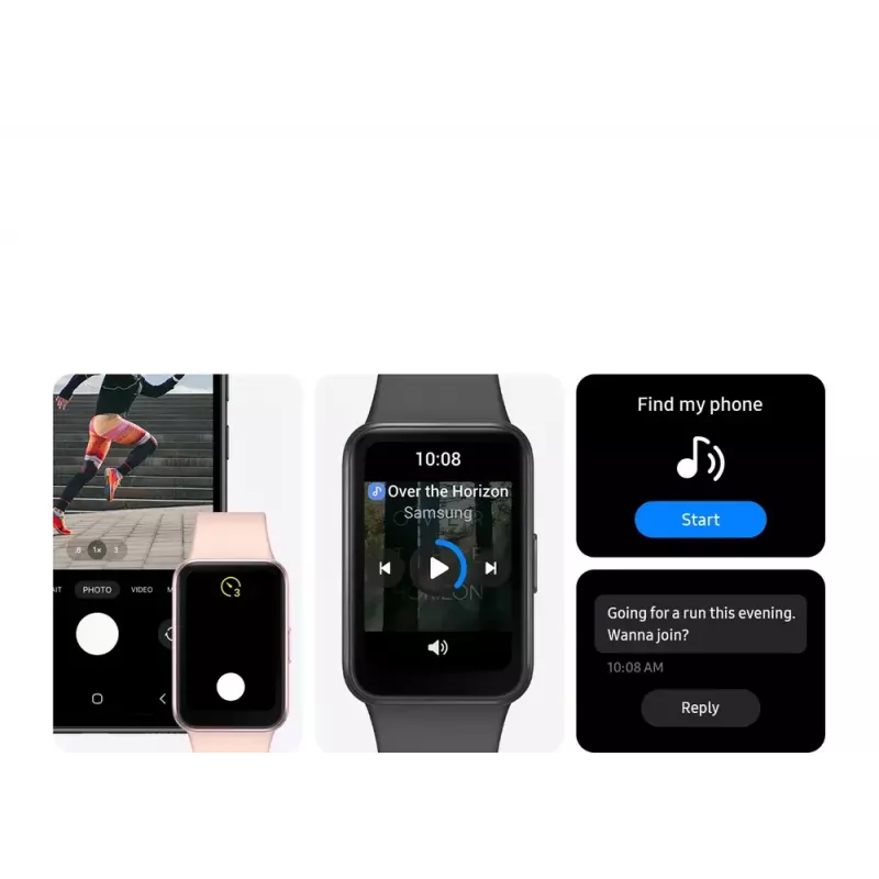 Samsung Galaxy Fit3 4,06 cm (1,6 colio) AMOLED 40 mm Skaitmeninis 256 x 402 pikseliai Liečiamas ekranas Sidabrinis